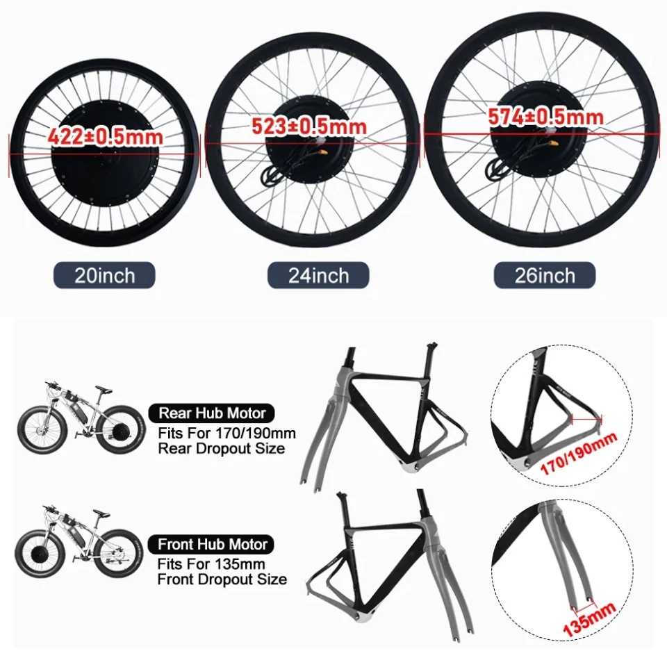 72V 3000W Fat Tire Snow Bike M - Ebike Conversion Kit 72V 3000W ulasan dan harga
