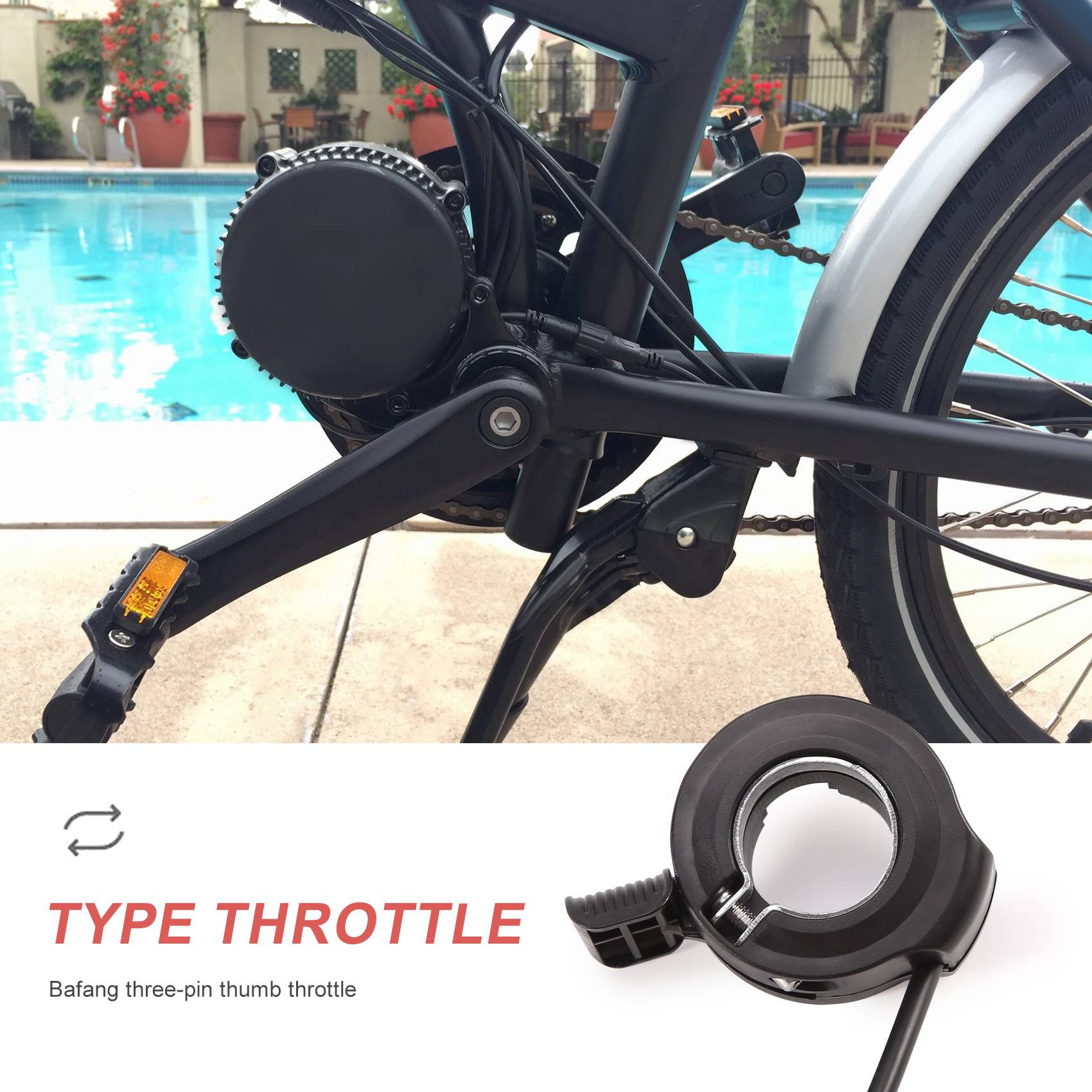 (AD10) Thumb Throttle for Bafa - Mid Drive Motor Kit 52V 1000W ulasan dan harga